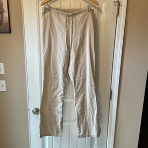 Cherokee Workwear Flare Leg Scrub Pants, Small Tall in Khaki